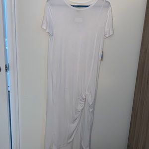 White dress with open leg